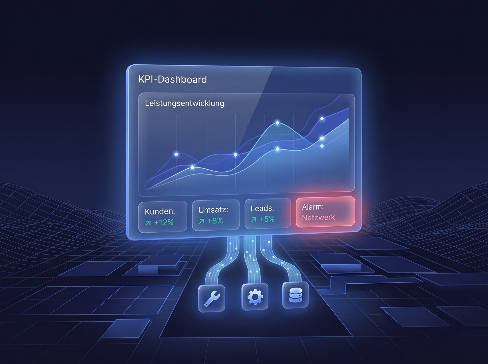 Reporting: KPI-Dashboard mit Leistungsentwicklung und Anomalie-Alarm